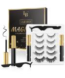Larbois Magnetic Eyelashes Kit - Self-Adhesive, Reusable, and Waterproof Fake Eyelashes with Eyeliner - Natural Look, Long-Lasting - No Glue Needed (5 Pairs + 2 Tubes) - Buy Online on GoSupps.com