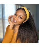 Vligcor Kinky Straight Headband Wig 16 Yaki Synthetic None Lace Front - Natural Hairline for Black Women - 1B - Buy Online on GoSupps.com