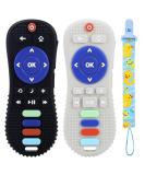2 Pack Silicone TV Remote Teething Toys for Babies 0-12 Months - Safety Tested Infant Chewing Toys in Black & White - Buy Online on GoSupps.com