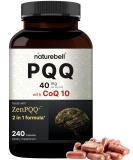NatureBell PQQ 40mg with CoQ10 - 240 Capsules for Heart Brain & Mitochondrial Health | Non-GMO & Bioavailable ZenPQQ - Buy Online on GoSupps.com