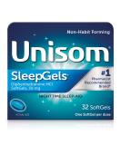 Unisom SleepGels Nighttime Sleep-aid Diphenhydramine HCI 50 mg 32 SoftGels - Buy Online on GoSupps.com