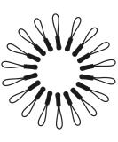 Shintop 20-Piece Zipper Pendant Repair Set - Black PVC Nylon Zipper Lock Replacements for Jackets Backpacks Tents & More - International Shipping Available - Buy Online on GoSupps.com