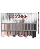Ucanbe 12-Color Eyeshadow Palette with Brush - Waterproof Matte & Shimmer Makeup - High Color Rendering & Durable - International Shipping Available - Buy Online on GoSupps.com