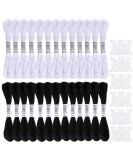 Cldamecy 26 Skeins White & Black Embroidery Floss Set with 10 Floss Bobbins - Ideal for Cross Stitch, Friendship Bracelets, and DIY Art - Buy Online on GoSupps.com