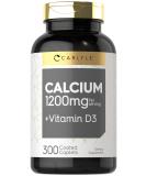 Carlyle Calcium 1200mg with Vitamin D3 | 300 Caplets | Non-GMO, Gluten Free, Vegetarian - Buy Online on GoSupps.com