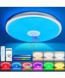 Chedux 48W Dimmable LED Ceiling Lamp with Bluetooth Speaker & App Control - RGB Color Changing Light for Bedroom & Living Room - Buy Online on GoSupps.com