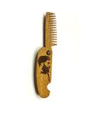 B4K Premium Handmade Wooden Comb for Men | Travel-Sized Multifunctional Pocket Comb for Hair Beard & Mustache | Perfect for Oils & Balm - Engraved Oak Gentlemen - Buy Online on GoSupps.com