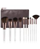 SIXPLUS Travel Makeup Brush Set - 11 Professional Pearly White Brushes with Case | Best Gift for Women Girlfriend & Mom - Foundation Powder Concealer & Eyeshadow - Buy Online on GoSupps.com
