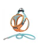 Doramio Dog Harness for Small Dogs | Reflective & Breathable Safety Gear with Leash - Ideal for Small Dogs & Cats (XL Orange/Blue) - Buy Online on GoSupps.com