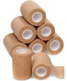 4-inch Self Adherent Cohesive Wrap Bandages (8 Pack) - Brown Athletic Tape for Hand, Wrist, and Ankle - Premium-Grade Medical Stretch Wrap - 5 yds Self Adhesive Bandage Wrap - Buy Online on GoSupps.com