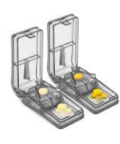 2PCS Pill Cutter for Small or Large Pills - Best Multiple Pill Splitter with Pill Box Design - Made in USA (Gray) - Buy Online on GoSupps.com