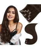 Easyouth Clip In Extensions | Real Remy Human Hair | 18 Inch Darkest Brown 120g | #2 7PCs - Buy Online on GoSupps.com