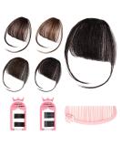 Zynery 4-Piece Clip-In Bangs & Pony Hair Extensions | Fake Bangs & Fringe for Women - Light Brown Dark Brown Black - Buy Online on GoSupps.com