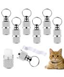 6 pieces personalized address pendants for dogs cats dog collar straps with key ring waterproof pets dogs cats accessories address capsule for pets cats dogs - Buy Online on GoSupps.com