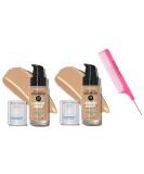 Revlon Colorstay Liquid Foundation Pack of 2 with SPF + Sleekshop Argan-Oil Infused Comb | Longwear Makeup for Face | 2023-2024 Newest Version | Normal/Dry Skin - 250 Fresh Beige - Buy Online on GoSupps.com