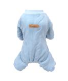 Izefia Dog Sweater - Fleece Winter Warm Pajama for Small & Medium Dogs | Cozy Twist Print Overall in Blue - Buy Online on GoSupps.com