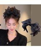 Lolita Black Hoop Bows Headband - French Style Vintage Hair Accessory for Women & Girls - Buy Online on GoSupps.com