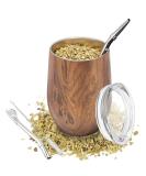 Buy Telanks Mate Cup Set - 340ml Double-Walled Stainless Steel Yerba Mate Cups with Bombillas & Brush | Premium Wooden Mate Cup | International Shipping - Buy Online on GoSupps.com