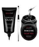 Super Strong Nail Art Rhinestone Glue Gel - 2Pcs 45ML Adhesive for 3D Decorations & Gems | NO Wipe Nail Glue for Crystals & Beads - Buy Online on GoSupps.com