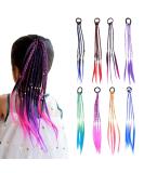 Grayoe Colorful Braided Hair Strands - 8pcs Multi-Colored Twist Braid Set for Kids & Women | Perfect for Parties Birthdays and Travel - Buy Online on GoSupps.com
