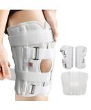 Orthopedic Knee Immobilizer - Adjustable Tri-Panel Straight Leg Brace for Men Women & Teens - Lightweight 12" Knee Splint - Universal Fit - White - Buy Online on GoSupps.com