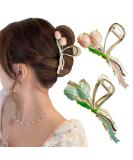 Non-Slip Metal Flower Hair Claw Clips - Strong Hold Butterfly & Mermaid Design for Women & Girls | 2pcs Tulips - Buy Online on GoSupps.com