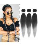 Silk-Co Braids Hair Extensions - Pre-Stretched Crochet Twists | 3 Bundle Afro Hair | 50cm Black & Silver | International Shipping - Buy Online on GoSupps.com