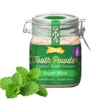 Organic Vegan Tooth Powder - Natural Fluoride-Free Super Mint Toothpaste Alternative with Herbs & Bentonite Clay - 51g 6-Month Supply - Buy Online on GoSupps.com