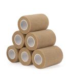 Self-Adhesive Legal Bandage 7.5cm x 4.5m - 6 Rolls Cohesive First Aid Wrap for Dogs Sports & Wrist Support - Skin Tone Elastic Bandage - Buy Online on GoSupps.com