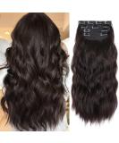 4Pcs Dark Brown 20 Inches Long Curly Clip in Human Hair Extensions - Thick Brunette Synthetic Hair - Buy Online on GoSupps.com