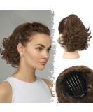 22cm Ash Brown Short Wavy Ponytail Extension - Synthetic Clip-In Hairpiece for Women - Buy Online on GoSupps.com