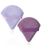 2-Piece Triangular Velvety Powder Quaste Set - Perfect for Pressed Powder Under Eye Makeup (Purple) - International Shipping Available - Buy Online on GoSupps.com