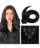 Buy 100% Remy Human Hair Clip-In Extensions | 18 Clips 55cm Long #1 Black - Luxurious & Smooth - Buy Online on GoSupps.com