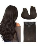 Doores Clip In Extensions - 24 Inch Real Human Hair - Dark Brown 60cm 120g 7 Pieces - Thick Remy Hair Extensions for Natural Look - Buy Online on GoSupps.com