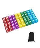 50 of Pack 14MM 6 Sided Dice Set Translucent Colors Dice, with Black Pouch for Board Game - Buy Online on GoSupps.com