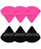 Triangle Makeup Puff - Velour Cosmetic Sponges for Contouring & Loose Powder | Black & Hot Pink - Buy Online on GoSupps.com