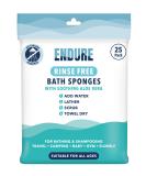 Endure Rinse Free Bath Shower Sponge Wipes - Body Wash Wipes for Bathing - Perfect for Camping Festivals Gym and Travel - Dry Sponge Wipes with Gentle Cleansing Soap. Just add Water (25 Per Pack). 25 count (Pack of 1) - Buy Online on GoSupps.com