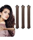 3 pieces of heat -free curlers Heatless Curls Band curlers overnight with hooks overnight blowout curls without heat curly winder Heatless curlin for all hair types (brown) - Buy Online on GoSupps.com