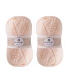 Soft 280 Yards Crochet Yarn Set - 2 Pcs Assorted Skin Colors | 4ply Acrylic Yarn for Hand Knitting - Buy Online on GoSupps.com