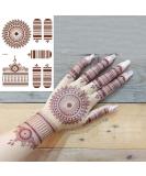 Brown Henna Temporary Tattoos for Women - Mystery Mandala Lace Designs, Waterproof Stickers for Body & Face - 6 Sheets - Buy Online on GoSupps.com