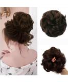 Juikoumn Dark Brown Messy Bun Hair Piece 100% Human Hair | Curly Hair Extensions Scrunchies Updo for Women and Girls - Buy Online on GoSupps.com
