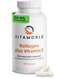 Buy Vitaworld Collagen 500mg + Vitamin E 24mg - 100 Capsules of Pure Bovine Collagen for Healthy Skin & Joints | International Shipping Available - Buy Online on GoSupps.com
