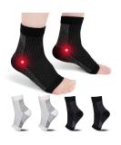 ZFSOCK Plantar Fasciitis Support Socks - Ankle Brace Compression Foot Sleeve for Pain Relief - 4 Pairs XXL Black+White - Buy Online on GoSupps.com