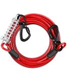 Hofleine 9m Tie Out Cable for Dogs | Shock-Damping Spring | Medium & Large Dogs | Outdoor Camping & Park Use - Red - Buy Online on GoSupps.com