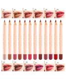 12-Piece Matte Lip Liner Pens Set - Long-Lasting & Creamy | Natural Lip Makeup Pencils - Buy Online on GoSupps.com