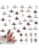 Planet Nail Art Charms 32 Pcs Silver Planet Nail Charms Nail Gems Cross Nail Rhinestones Luxury Nail Jewelry Accessories for Women Girls DIY Jewelry Making Nail Decorations (Silver B) - Buy Online on GoSupps.com
