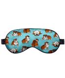 WIRESTER Soft Satin Silk Eye Mask - Comfortable Sleep Mask for Men Women & Kids | Adjustable Strap | English Bulldog Design - Buy Online on GoSupps.com