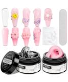 Clear Pink Solid Builder Gel for Nail Extension - Dual Form Flower Nail Art - 14g - Non-Stick & Hard Gel - DIY Nail Salon at Home - Buy Online on GoSupps.com
