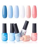 Gellen Gel Nail Polish Kit - Blue Peach Pink White | Popular Solid Colors Set for DIY Nail Art at Home or Salon - Buy Online on GoSupps.com