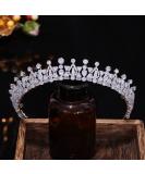FASNAHOK CZ Wedding Bride Tiara - Silver Princess Crown Headpiece for Prom, Birthday, and Special Occasions - Elegant Hair Accessories for Women - Buy Online on GoSupps.com